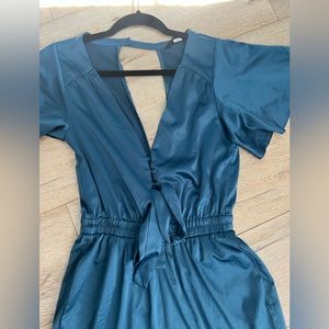 Blue Silk Jumpsuit